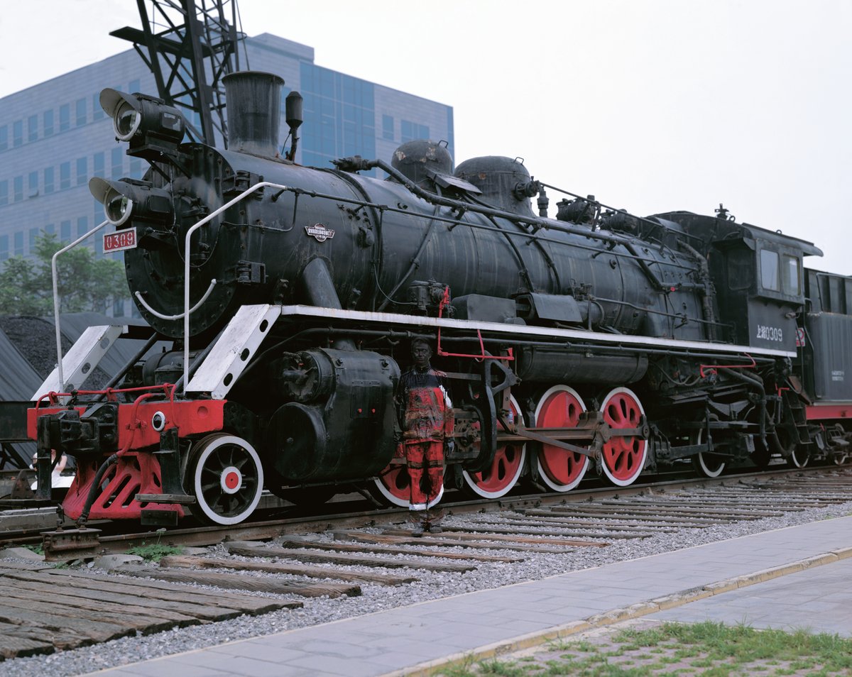 Hiding in the City No. 73 - Decorated with the Locomotive — Liu Bolin