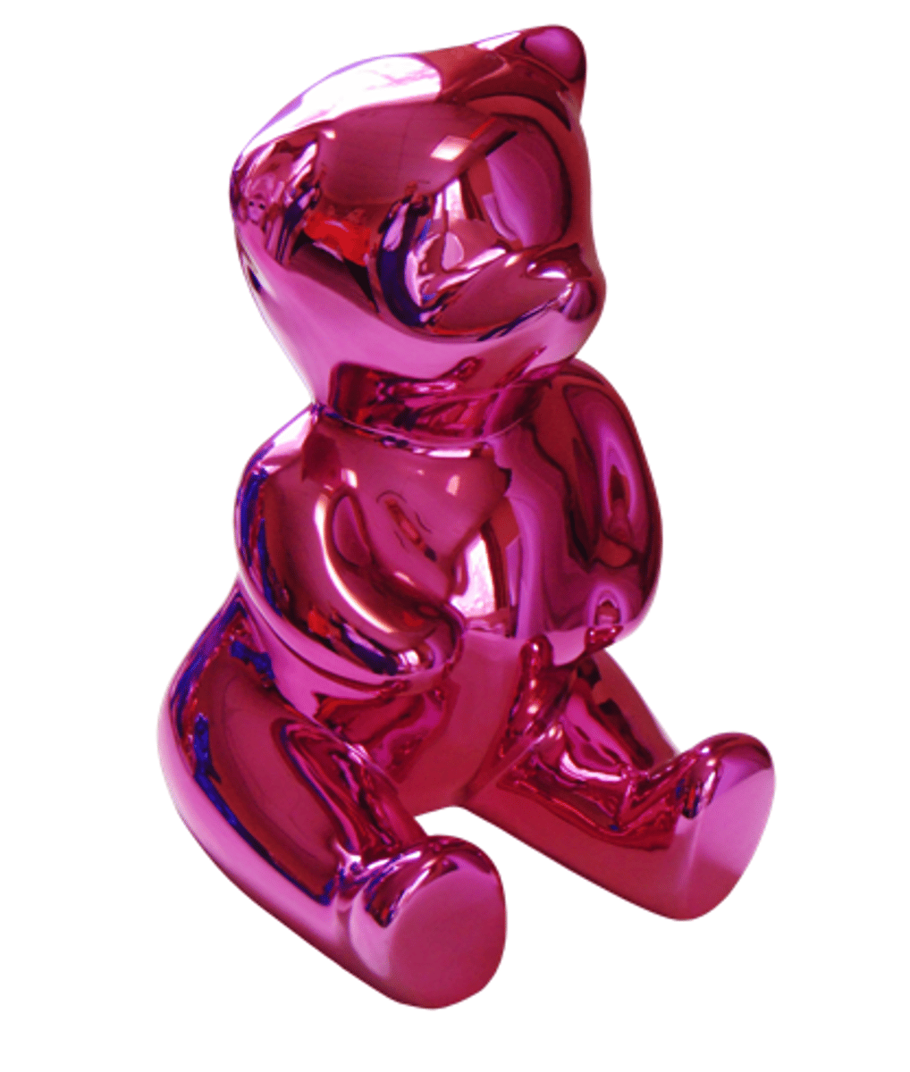 Brainy Pink : Nounours Assis (Résine - Glossy)