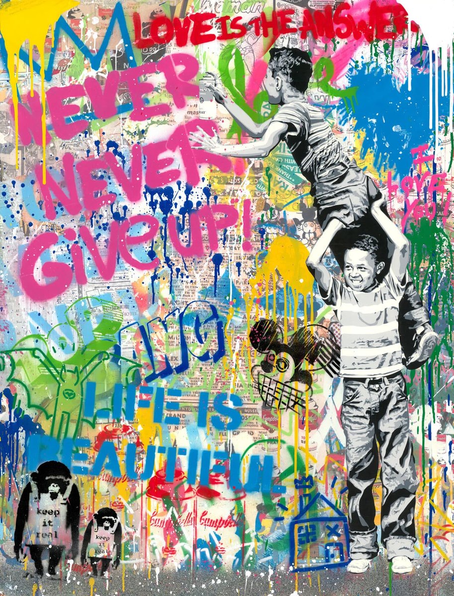 Never, never give up!, 2022 — Mr Brainwash
