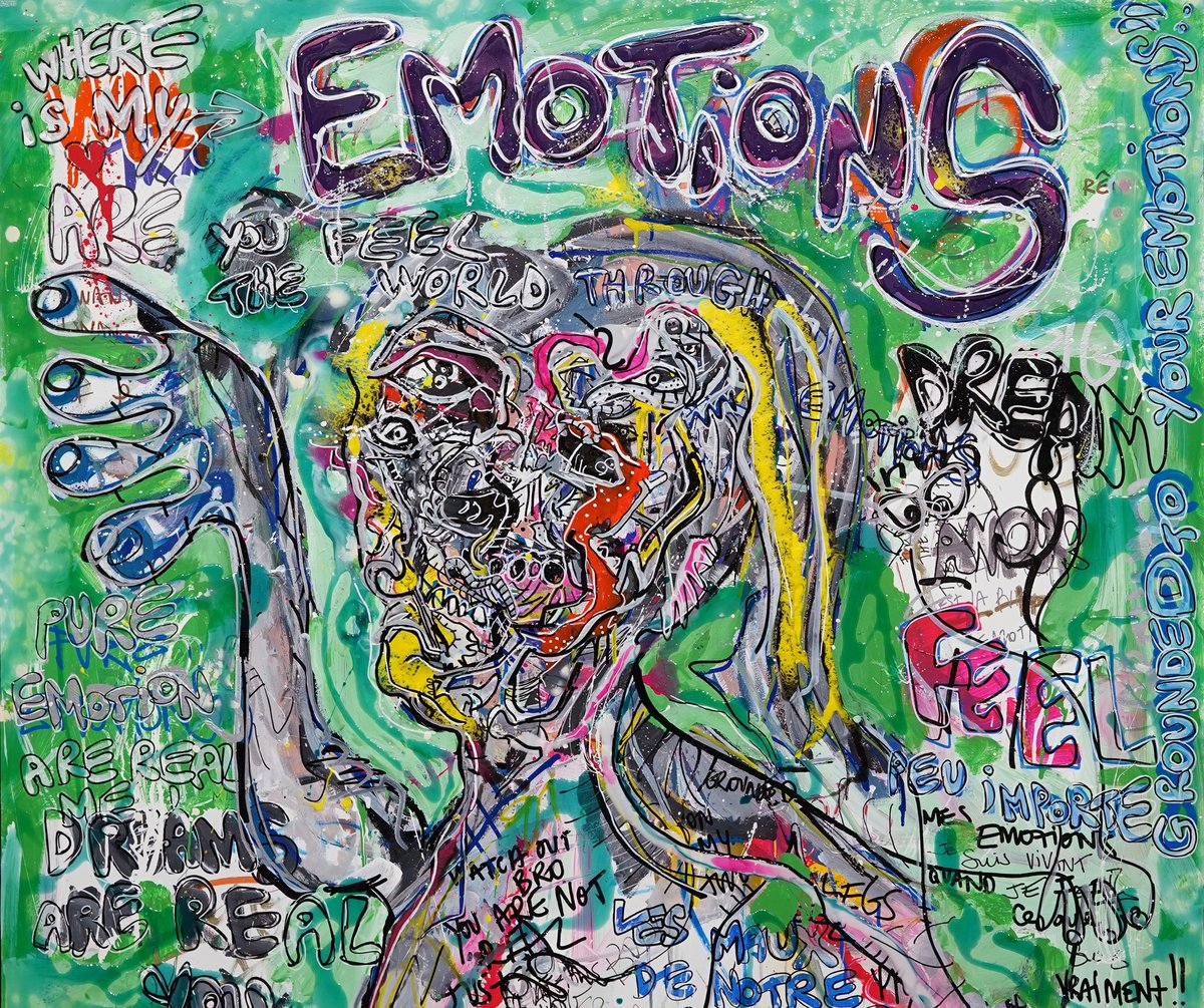 MIHOUB,  Emotions  - Technique mixte sur toile