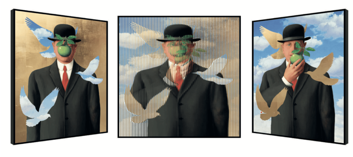 Magritte mangeant sa pomme