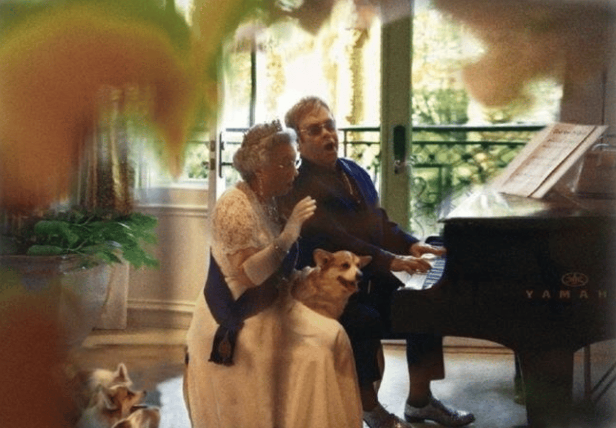 Queen and Elton Piano, 2014 (colour) — Alison Jackson