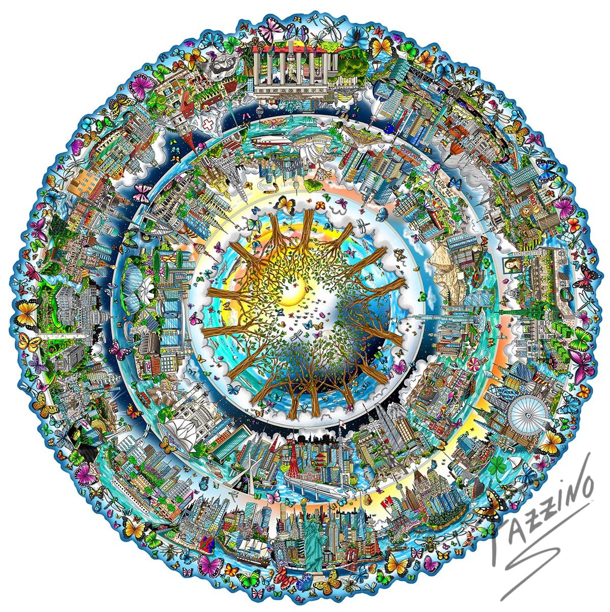 One World... The Circle of Life — Charles Fazzino