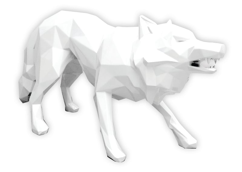 Loup attaque white — Richard Orlinski