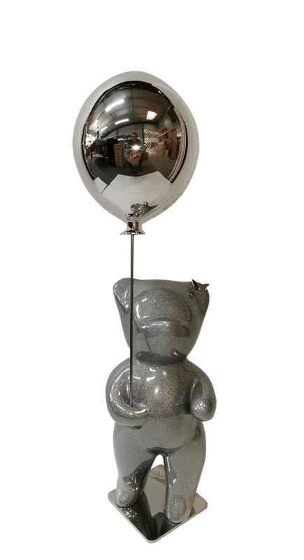 Bubbly Silver Glitter Balloon Silver (résine - paillettes)