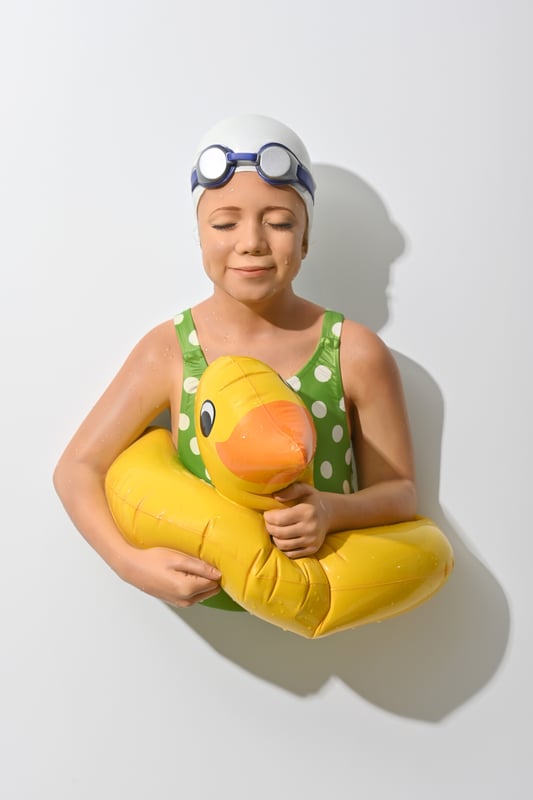 Rubber Duck II (Wall-mount) with Green & White Polka Dot Suit & Yellow Duck, 2021
