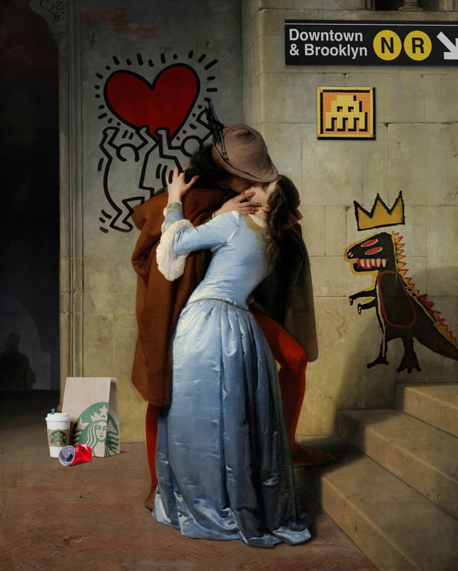 The Urban Kiss (Invader), 2022