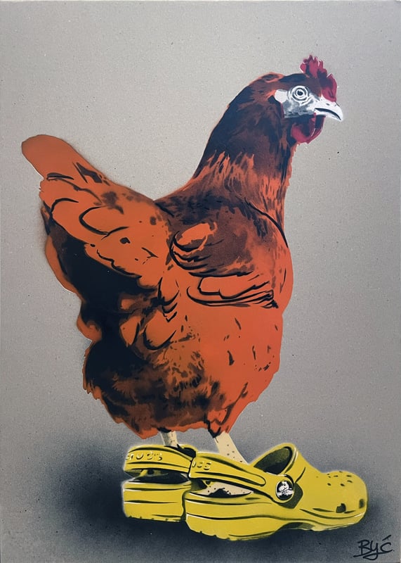 Chicken at the top // Crocs serie II, Jaune, 2024
