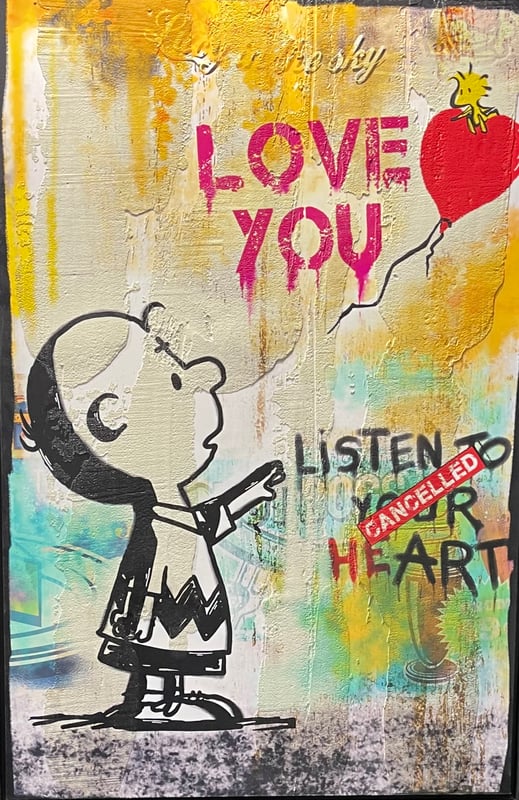 Banksy style V2 - Charlie Brown - dibond