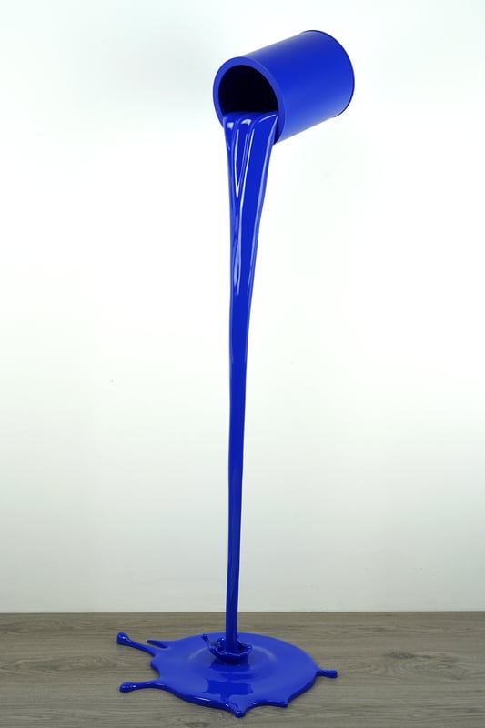 Flow Bleu - pot bleu mat - 125 cm