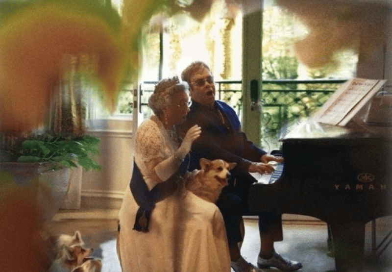 Queen and Elton duet (colour)