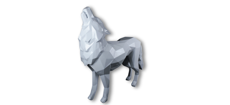 Loup hurlant blanc