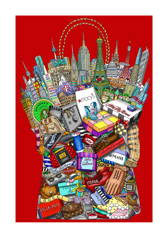 Hey Girlfriend, Let's go Shopping (red)