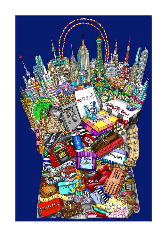 Hey Girlfriend, Let's go Shopping - Blue