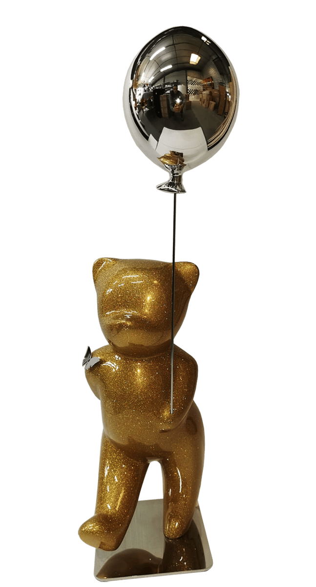 Sparkly Gold Glitter Balloon Silver