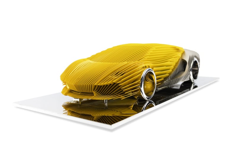 Lamborghini Aventador bicolore Raw metal + Jaune